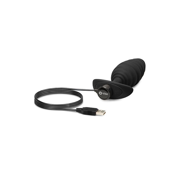 black silicone t base butt plug with twisting texture