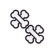 Two black and white bone-shaped nipple pasties 