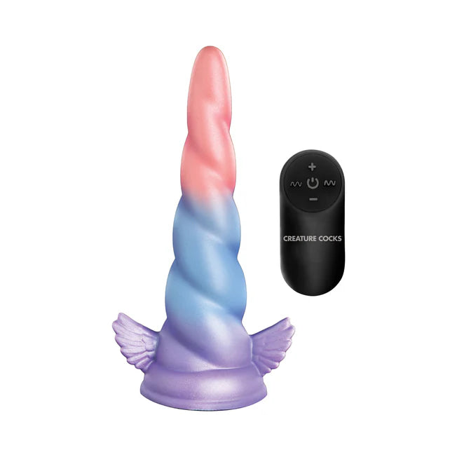 Vibrating Unicorn Silicone Dildo