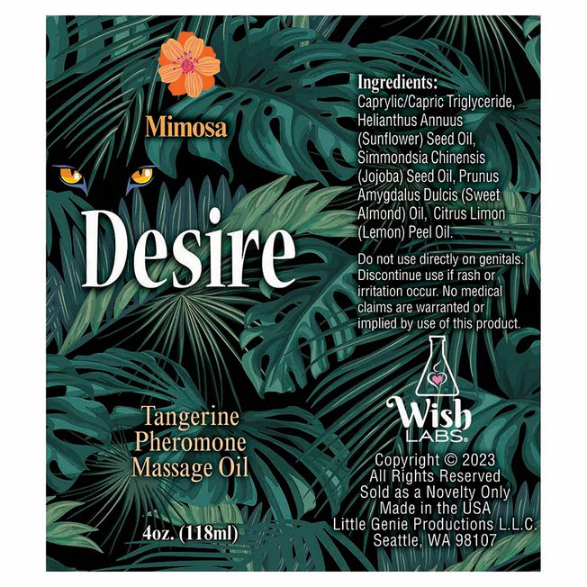 Desire Pheromone Massage Oil Tangerine 4oz