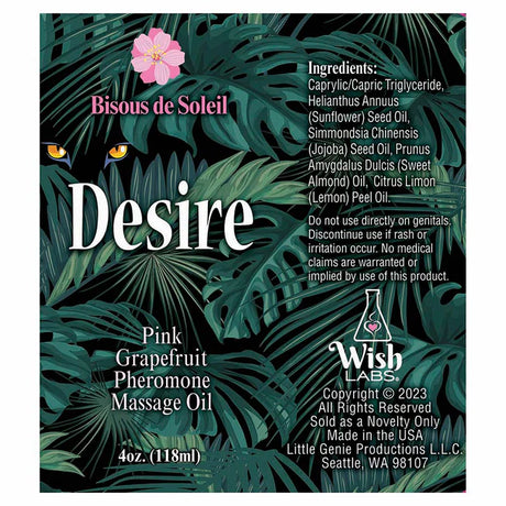 Desire Pheromone Massage Oil Pink Grapefruit 4oz