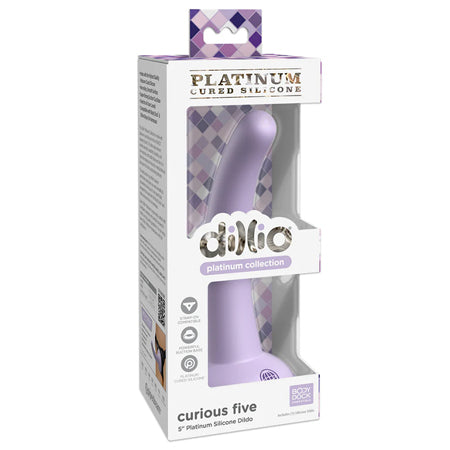 Dillio Curious Five 5 in. Platinum Silicone Dildo - All Colors