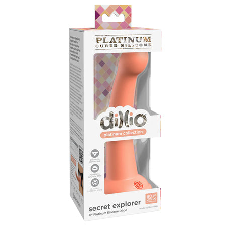 Dillio Secret Explorer 6 in. Platinum Silicone Dildo - All Colors