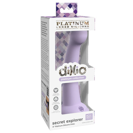 Dillio Secret Explorer 6 in. Platinum Silicone Dildo - All Colors