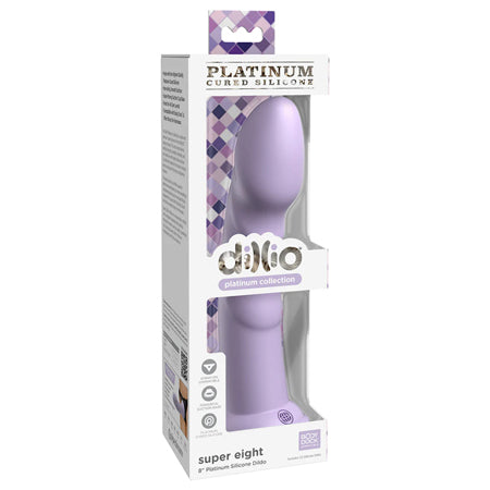 Dillio Super Eight 8 in. Platinum Silicone Dildo - All Colors