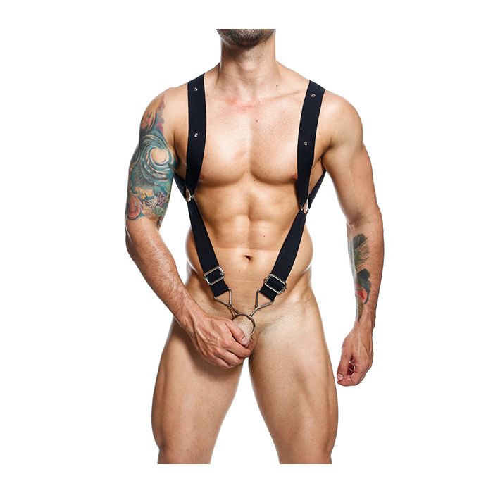 Men's Black Dngeon Straight Back Harness