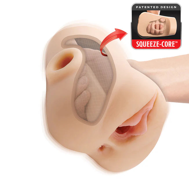 PDX Plus Double Pounder Vibrating Squeeze Stroker