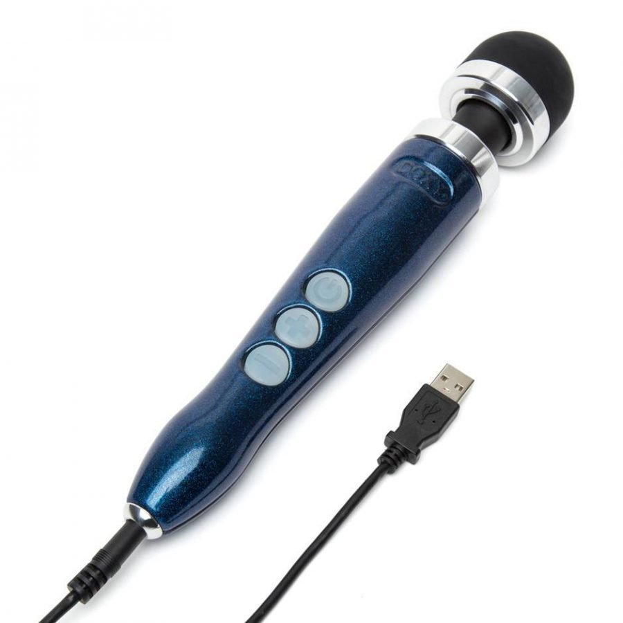 Doxy Die Cast 3R Rechargeable Compact Wand Vibrator - Blue Flame
