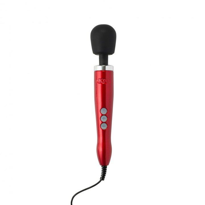 Doxy Die Cast Wand Vibrator - Red - Brushed Metal