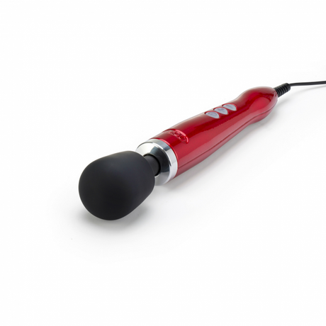 Doxy Die Cast Wand Vibrator - Red - Brushed Metal