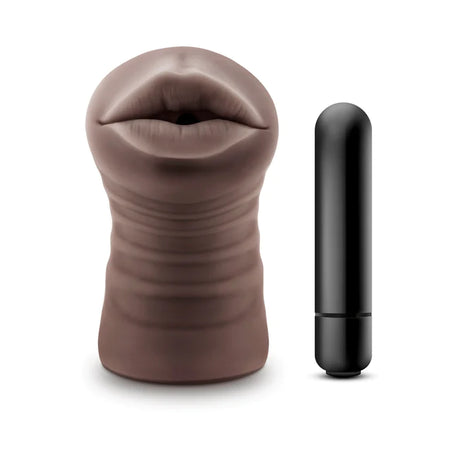 EnLust Krystal Vibrating Mouth Stroker - Brown