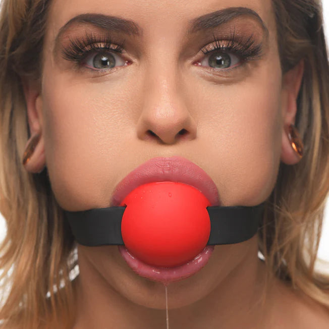 Extreme Red Silicone Gag With Locking Straps