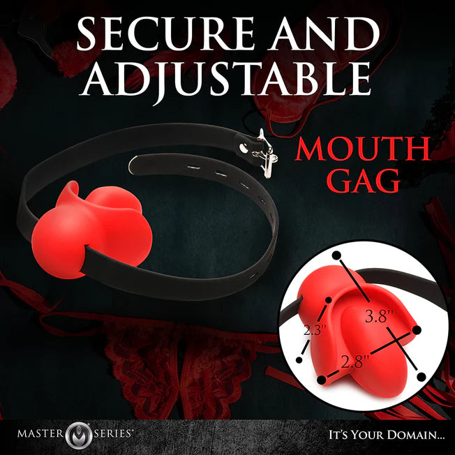 Extreme Red Silicone Gag With Locking Straps