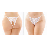 Calla Crotchless Lace Pearl Panty - Queen Size