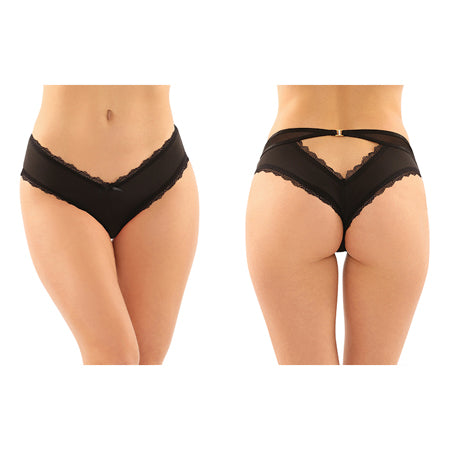 Dahlia Cheeky Hipster With Lace Trim & Keyhole Cutout  - Smaller Sizes