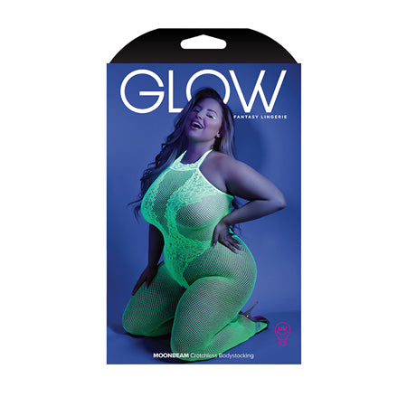 Glow Moonbeam Crotchless Bodystocking - Queen Size