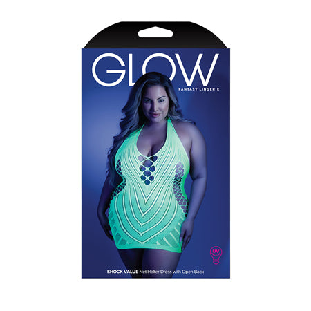 Glow Shock Value Net Halter Dress - Queen Size