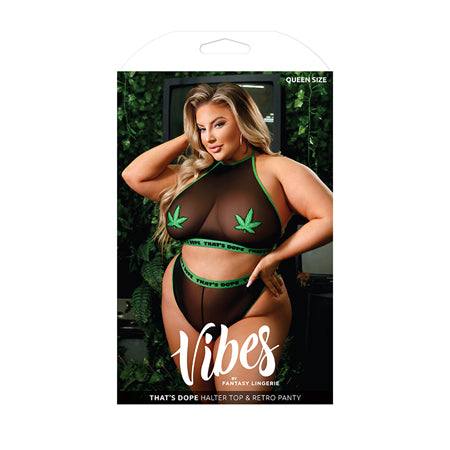 Vibes That's Dope Halter Top & Retro Panty - Queen Size