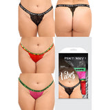 Vibes Trippy Vibes Pack 3-Piece Lace Thong Panty Set - Queen Size