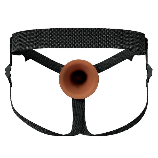 Hollow Silicone Strap-On 8 in. Light/Tan