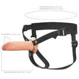 Hollow Silicone Strap-On 6 in. Light/Brown