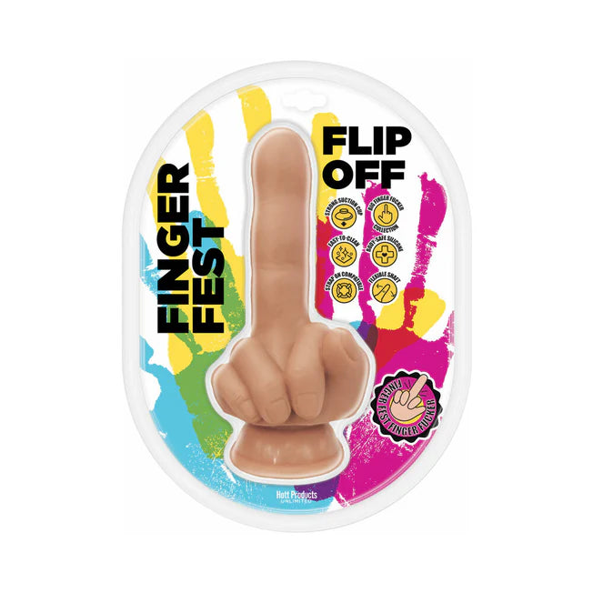 Finger Fest Flip Off Dildo - Beige