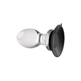 glass butt plug with silicone suction pad for the base