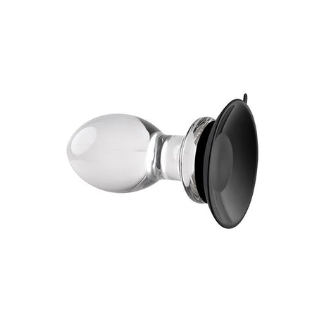 glass butt plug with silicone suction pad for the base