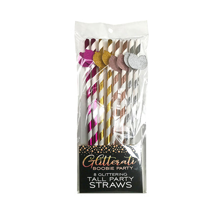 Glitterati Boobie Party Straws 8-Pack