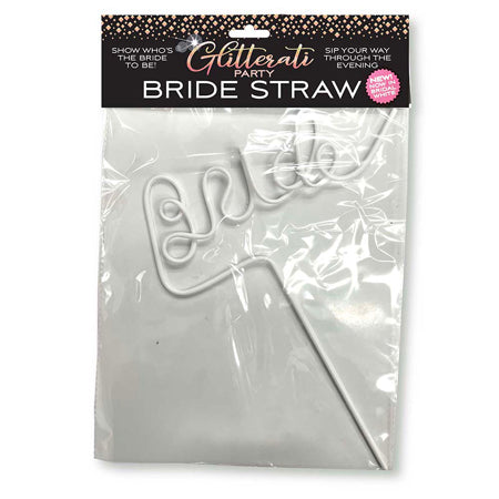 Glitterati Party Bride Straw - White