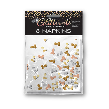Glitterati Penis Party Paper Napkins 8-Pack