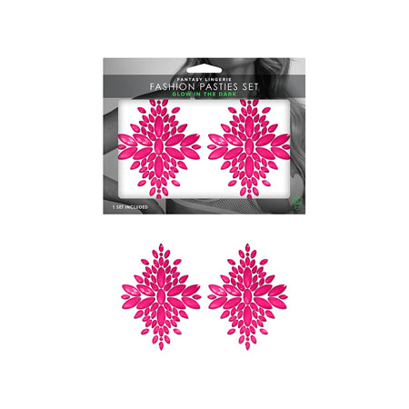 Glow In The Dark Neon Pink Crystal Jeweled Pasties
