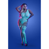 Glow Illuminate Glow In The Dark Crotchless Teddy Bodystocking - Queen Si