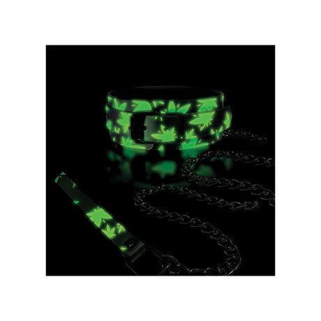 Stoner Vibes Glow in the Dark Collar & Leash