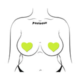 Neon Yellow Glow In The Dark Heart Pasties