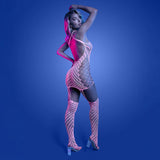 Glow Metamorphic Pink Lace Bodystocking
