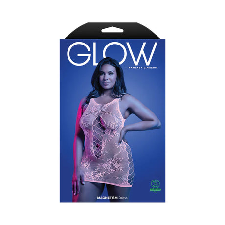 Glow Magnetism Pink Lace Knit Dress  - Queen Size