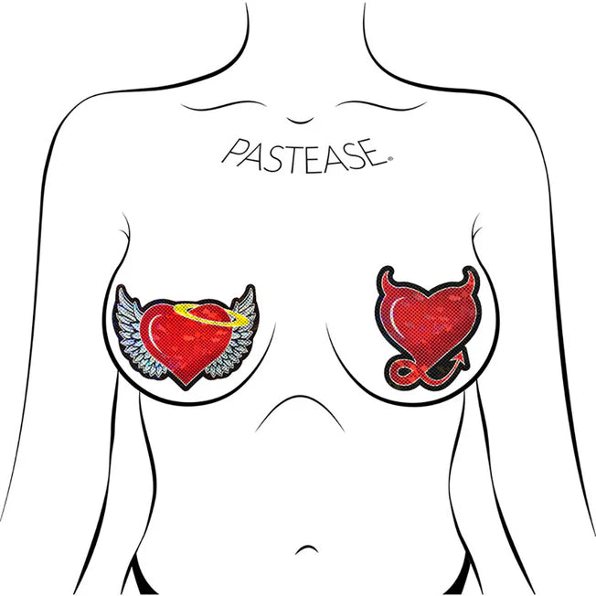 Hearts with Wings, Halo, Horns & Tail Nipple Pasties