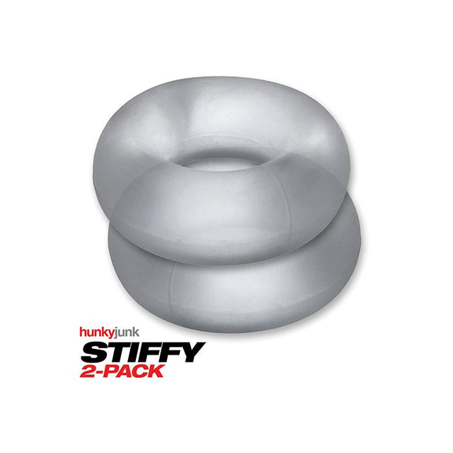 Clear HunkyJunk Stiffy Cockring set of 2 cock rings