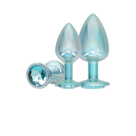 International Paris Blue Jeweled Metal Anal Plug Set