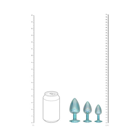 International Paris Blue Jeweled Metal Anal Plug Set
