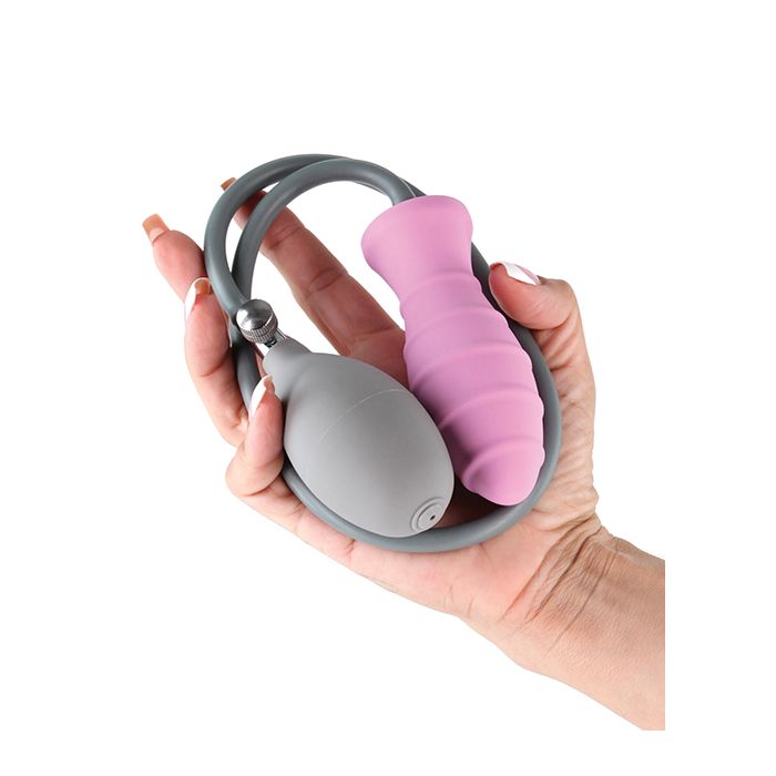 Inflatable Silicone Butt Plug in Purple