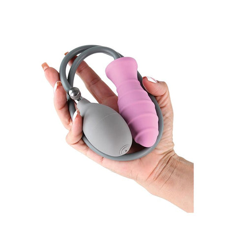 Inflatable Silicone Butt Plug in Purple