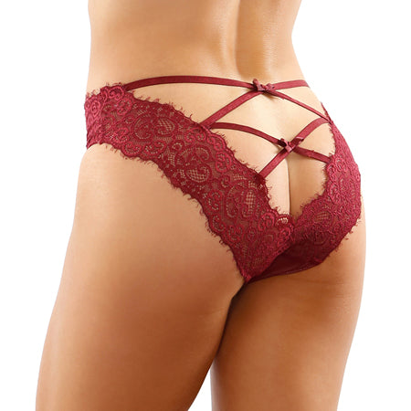 Ivy Lace Bikini Panty With Lattice Cut-Out Back - All Sizes