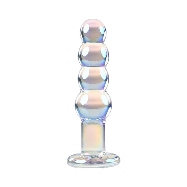 Playboy Jewels Glass Beads Butt Plug - Iridescent