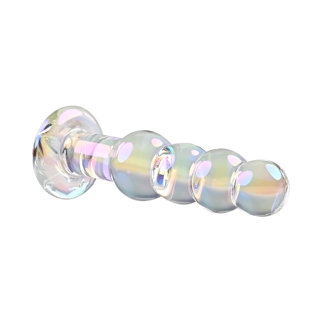 Playboy Jewels Glass Beads Butt Plug - Iridescent