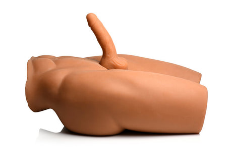 Jock Poseable Torso with Thrusting Posable 7 in. Silicone Dildo