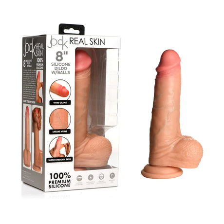 Jock Real Skin Dual Density Silicone 8 inch Dildo