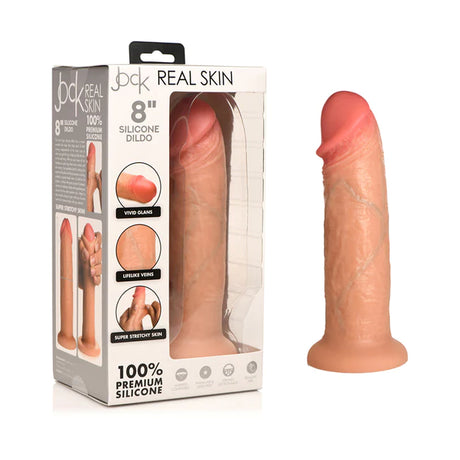 Jock Real Skin Dual Density Silicone Dildo 8in