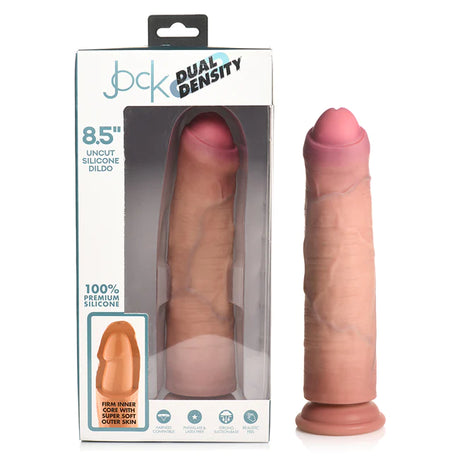 Jock Uncut Dual Density Silicone 8.55 inch Dildo w/out balls